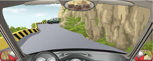 在这种山区危险路段怎样安全会车？