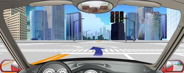 如图，左转弯车辆可直接进入左转弯待转区，等待放行信号。