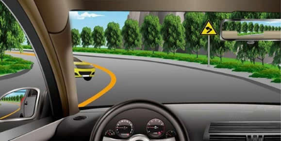 如图所示，驾驶机动车遇弯道会车时，以下做法正确的是什么？