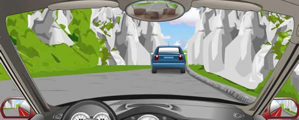 驾驶机动车在这种山区道路怎样跟车行驶？