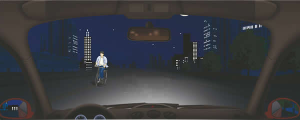 夜间驾驶机动车遇到这种情况怎样使用灯光？