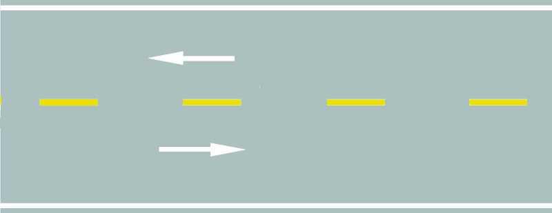 路中心黄色虚线的含义是分隔对向交通流，在保证安全的前提下，可越线超车或转弯。