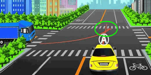 如图所示，驾驶机动车在路口前遇到这种情况时，A车具有优先通行权。