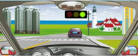 驾驶机动车在路口遇到这种信号灯禁止通行。